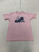 Vintage Hanes Fifty-Fifty Pink Single Stitch T Shirt Large DOGS ACCEPT P... - £11.67 GBP