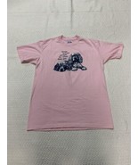 Vintage Hanes Fifty-Fifty Pink Single Stitch T Shirt Large DOGS ACCEPT P... - £11.66 GBP