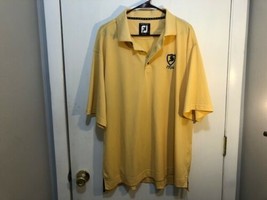 FootJoy Mens Polyester Pro Dry Pique SS Yellow Golf Polo Shirt Size XL - £8.60 GBP