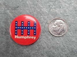 Vintage Hubert Humphrey 1 1/8&quot; Button 1972 campaign pin button - £4.30 GBP