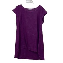 Bryn Walker Amy Tunic Tops Purple Linen Shirt Womens Size Medium Lagenlook - £34.27 GBP