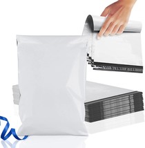 1000 White Flat Poly Mailers 7.5x10.5 Plastic Shipping Bags 2.0 mil /w Self-Seal - £67.56 GBP