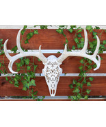Large Vintage Filigree Design Hanging Buck Deer Head Skull Wall Decor 3D... - £63.74 GBP