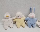 Vintage PJ Toys 4&quot; Baby Animals - Lamb, Bunny &amp; Chick Pajamas Beanbag Plush - $24.65