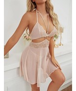 Floral Lace Insert Sheer  Baby Doll Lingerie SZ 8 - $358.60 MXN