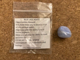Blue Agate 1&quot;  Palm Stone Tumbled. Beautiful healing stones. - £3.85 GBP