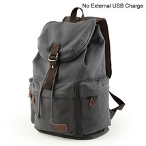 Men Canvas Bucket Backpack Students School Bag Casual Luggage Laptop bag... - £76.96 GBP