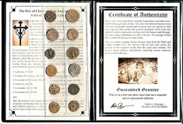 12 Bronze Römische Münzen,Anstieg Von Christentum IN Alte ROM,Album,Cert ,COA - £119.26 GBP