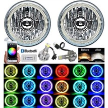 5-3/4&quot; Bluetooth Cell Phone SMD Color Change Halo Angel Eye LED Headlights Pair - £207.79 GBP
