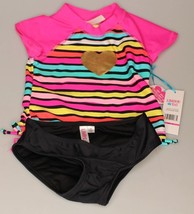 Limited Too Heart Bikini Swim Suit 4 Pink UPF 50 NWT - $12.86
