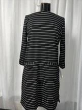 Chico&#39;s Women&#39;s Dress Black &amp; White Striped Size 1 / 8 - £23.53 GBP
