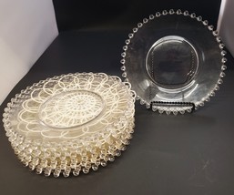 Set of 9- Vintage Imperial Candlewick Crystal Glass SALAD 8&quot; Plates - £70.99 GBP