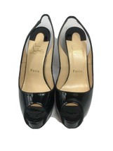 Christian Louboutin PLATFORM slingback PATENT heels 37.5 37 1/2 7.5 7 1/2 Shoes - £474.72 GBP