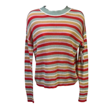Abound Womens Pullover Sweater Multicolor Striped Long Sleeve Crew Neck XS New - £14.85 GBP