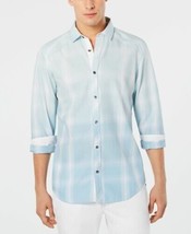 I.N.C. International Concepts Men&#39;s Washed Plaid Shirt, Blue, Size: XL B4HP - £15.67 GBP
