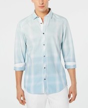 I.N.C. International Concepts Men&#39;s Washed Plaid Shirt, Blue, Size: XL B4HP - £15.42 GBP