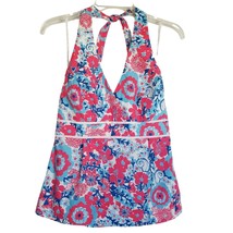 Lilly Pulitzer Willa Halter Top Size 6 Shell Yeah Pink Blue Floral New $138 - $48.50