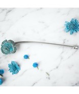 Vintage Venetian Murano Blue Glass Flower Twist Stem Chandelier Replacem... - $48.00 CAD