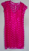 Nanette Lepore Women&#39;s Size 2 Dress Pink Fuschia Floral Lace Daisy A-Lin... - £9.27 GBP