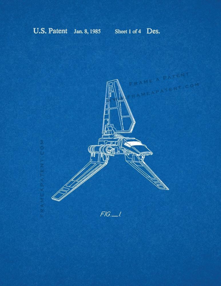 Star Wars Imperial Shuttle Patent Print - Blueprint