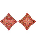 Cushion case pillow cover throw Ethnic hand made ari zari embroider 16&quot; ... - €11,45 EUR