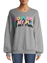 Wound Up Brand ~ &quot;No Plans Is My Plan&quot; Sweatshirt ~ Grey ~ Juniors&#39; Size XS - £17.55 GBP