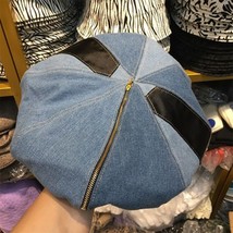 New Japanese work Beret Hat, Vintage, Washed, Tannin Jeans, Two-Tone, Big Clouds - $140.00