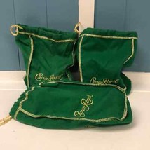 Lot of 3 CROWN ROYAL BAG GREEN 9&quot; WITH DRAW STRING -  NEW - $384.15 MXN