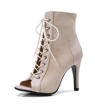Women&#39;s fashion summer boots Open Toe Comfortable high heel sandals Lace-Up Casu - £68.91 GBP