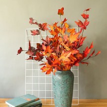 Set of 2 Artificial Maple Leaf Stems for Autumn Decoration - £12.75 GBP
