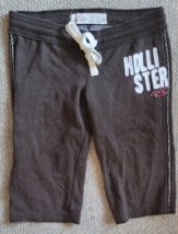 Women&#39;s Hollister Capri Exercise Pants Medium Brown Drawstring Waist Comfy - $9.99