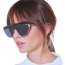 Quay Shield Glasses Retro Futuristic Black Frame / Gray Lens 50-14-142 P... - $41.58