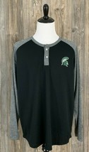 Michigan State Spartans Shirt Mens 2XL Raglan Long Sleeve Mesh 2-Button Pro Edge - £9.41 GBP