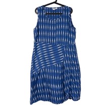 Serrv Sun Dress XL Womens Handwork India Blue Sleeveless Pockets Casual ... - £15.75 GBP