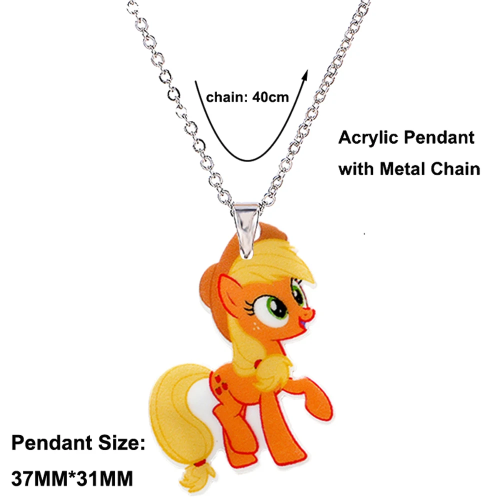 Play Menglina Kawaii Cartoon Horse Acrylic Pendant Aklace For Little Girl Silver - $29.00