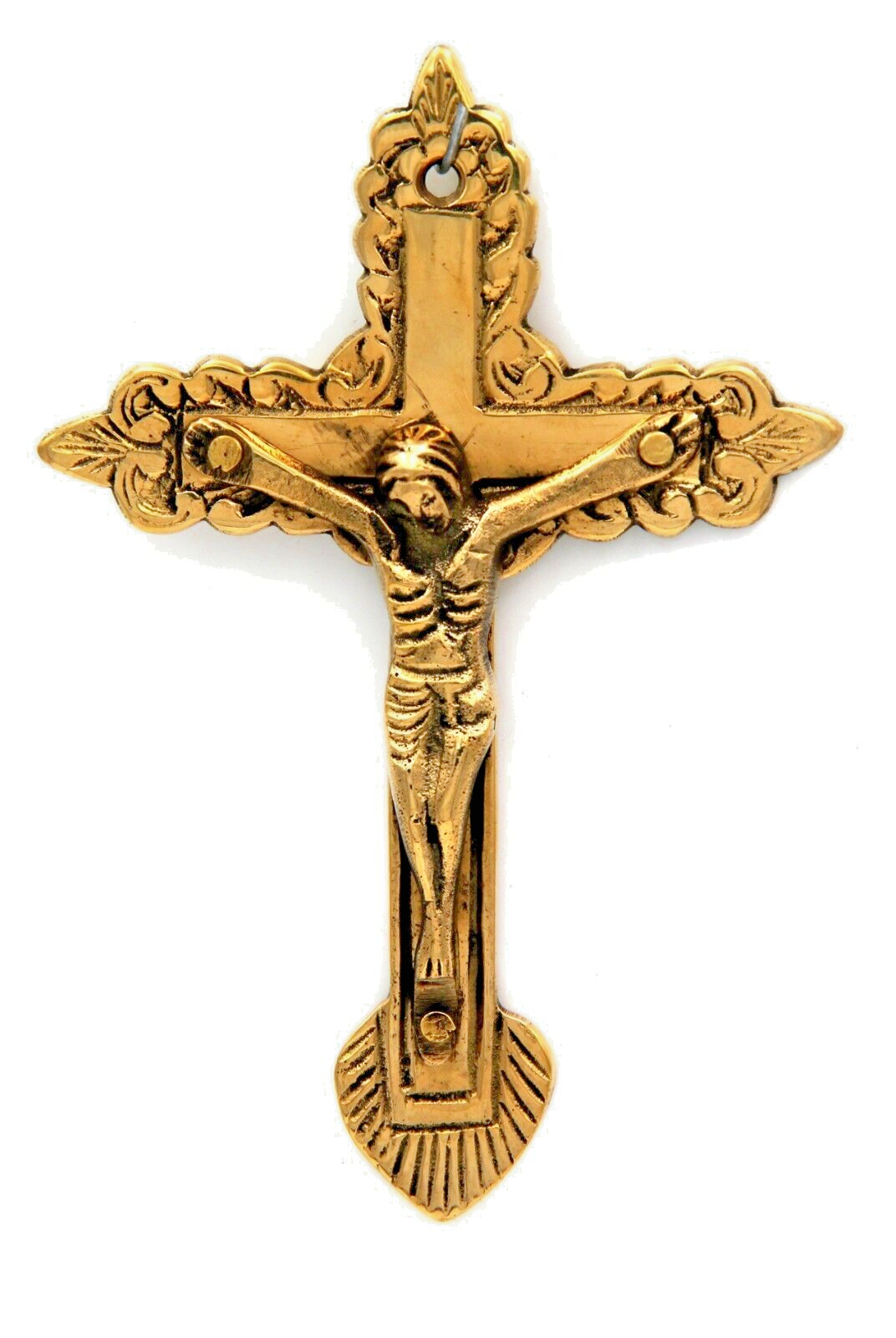 5.5&quot; Greek Orthodox Brass Corpus Holy Body of Christ Wall Cross Crucifxi... - $11.30