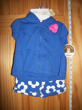 Carter Baby Clothes 0M-3M Newborn Girl Sweatshirt Outfit Blue Flower Sho... - £14.94 GBP