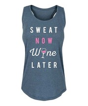 $31 Instant Message Women&#39;s &#39;Sweat Now Wine Later&#39; Racerback Tank Large NWOT - £9.91 GBP