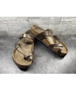 Birkis Birkenstock Sandals Women 8M Mayari Birko-Flor Brown Leather Toe ... - $62.31 CAD