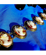 Antique Pictorial Cameo Solid 14k Rose Gold Panel Victorian Bracelet 7.5... - $57,452.75 MXN