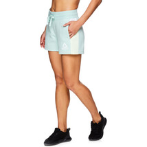 Reebok Ladies Journey Color Block French Terry Shorts Pockets Harbor Mint Size S - £19.66 GBP