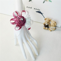 Wrist Corsage Bridesmaid Bride Wrist Corsage Bracelet Supplies Silk Rose... - £6.99 GBP+