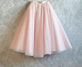 Pink Tutu Circle Midi Skirt Plus Size A-line Tutu Ballerina Skirt Holiday Outfit image 3