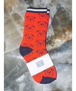 Janie and Jack Bulldog Print Ankle Crew Red Socks Size 2T-3 Boy&#39;s NEW - £6.87 GBP