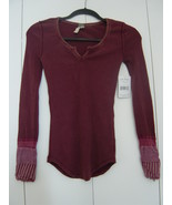 Free People We The Free Kyoto Cuff Thermal in Mulberry (Size: XSmall) NWT - £67.78 GBP