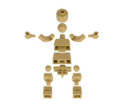 Minifigure Super Posable Tan Blank Plain Diy Bulk Block - £7.46 GBP