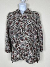 Westbound Womens Plus Size 2X Paisley Floral Button Up Shirt Long Sleeve - £9.54 GBP
