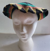 Vintage Womens Handmade Crocheted Multicolor Beret Fashion Hat - £14.98 GBP