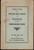 Minutes of 34h Annual Conference KY Pilgram Holiness Church - $12.00