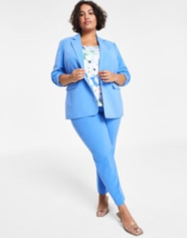 Bar III Womens Solid Dress Pants Blue Plus Size 14W - $17.00